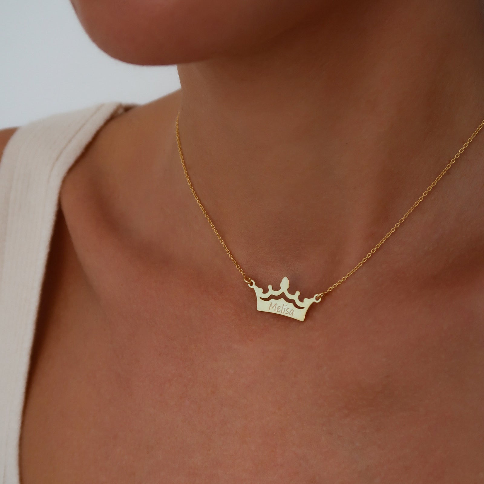 lantisor coroana princess argint 925 placat aur 18k maison la stephanie