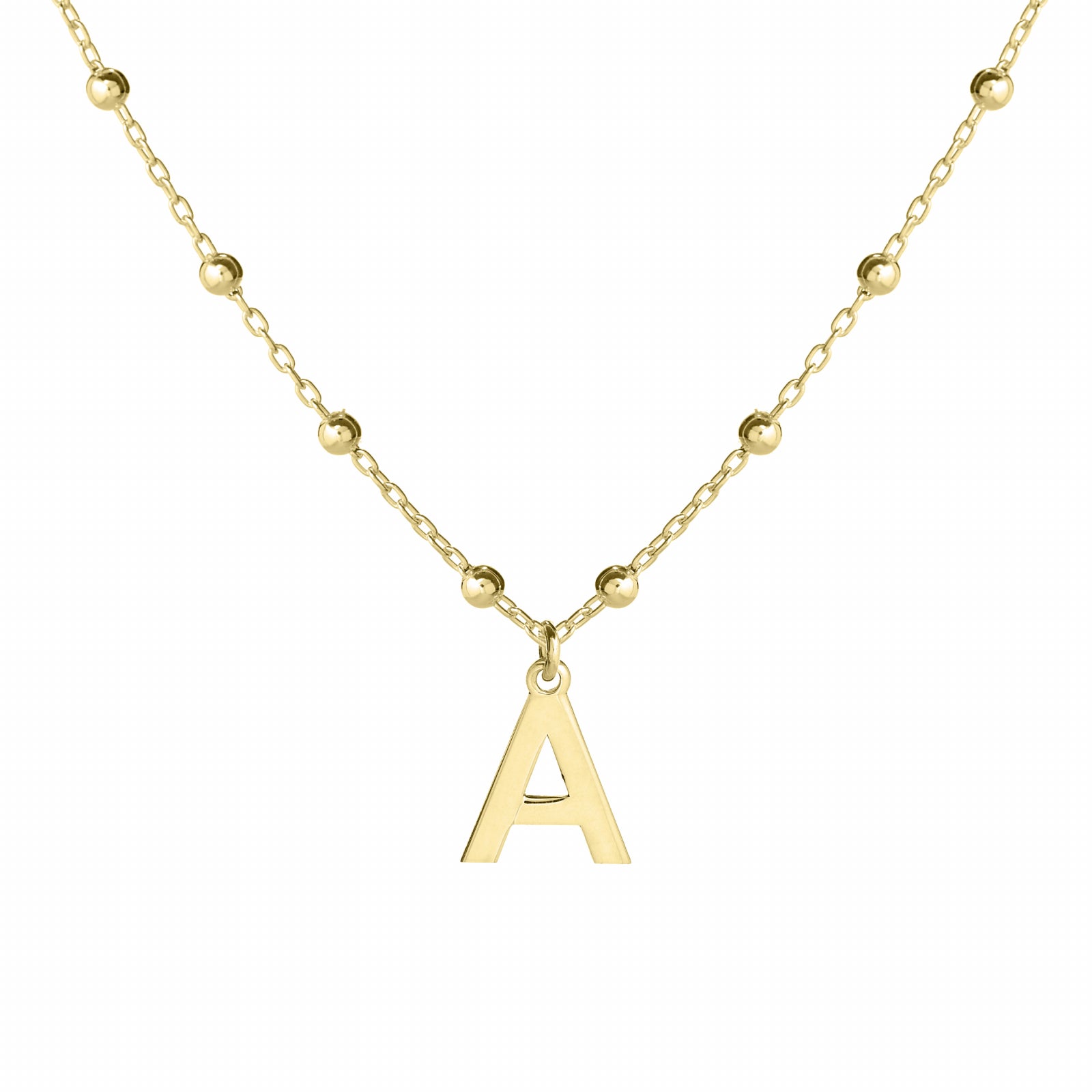 Lănțișor cu inițială din argint 925 placat cu aur 18K, cu biluțe fine – bijuterie elegantă și personalizată, ideală pentru cadouri de Crăciun, 8 Martie sau Valentine’s Day.