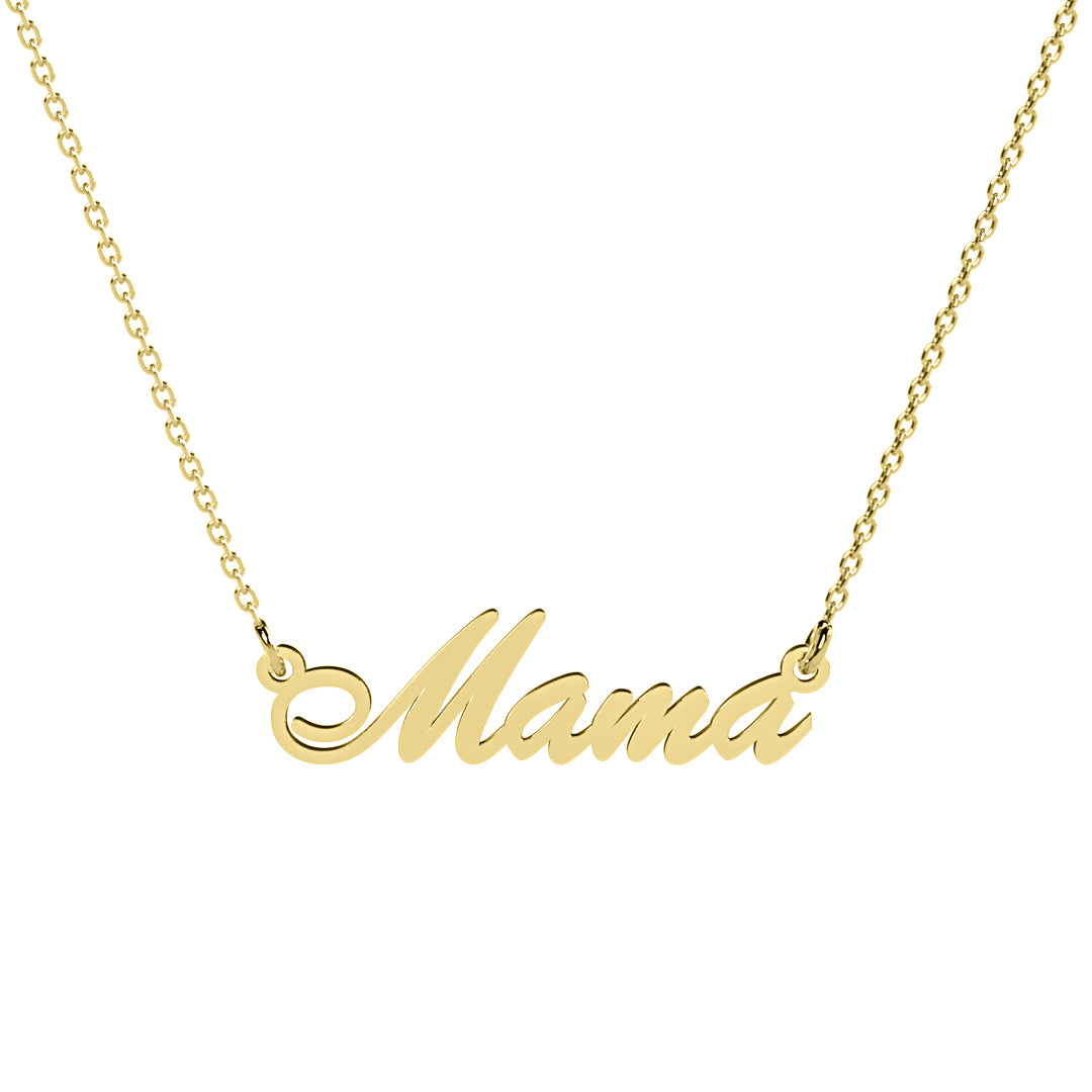 Lănțișor MAMA din argint 925 placat cu aur 18K – cadou elegant pentru Ziua Mamei, aniversare sau ocazii speciale. Bijuterie cu semnificație, creată cu grijă de Maison La Stéphanie.