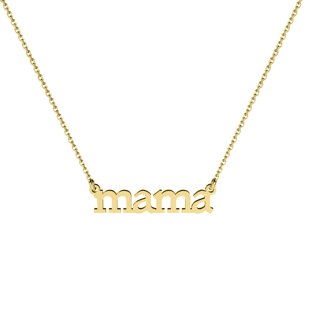 Lănțișor MAMA din argint 925 placat cu aur – cadou elegant și plin de semnificație pentru Ziua Mamei sau aniversări. Bijuterie delicată, semnată Maison La Stéphanie.
