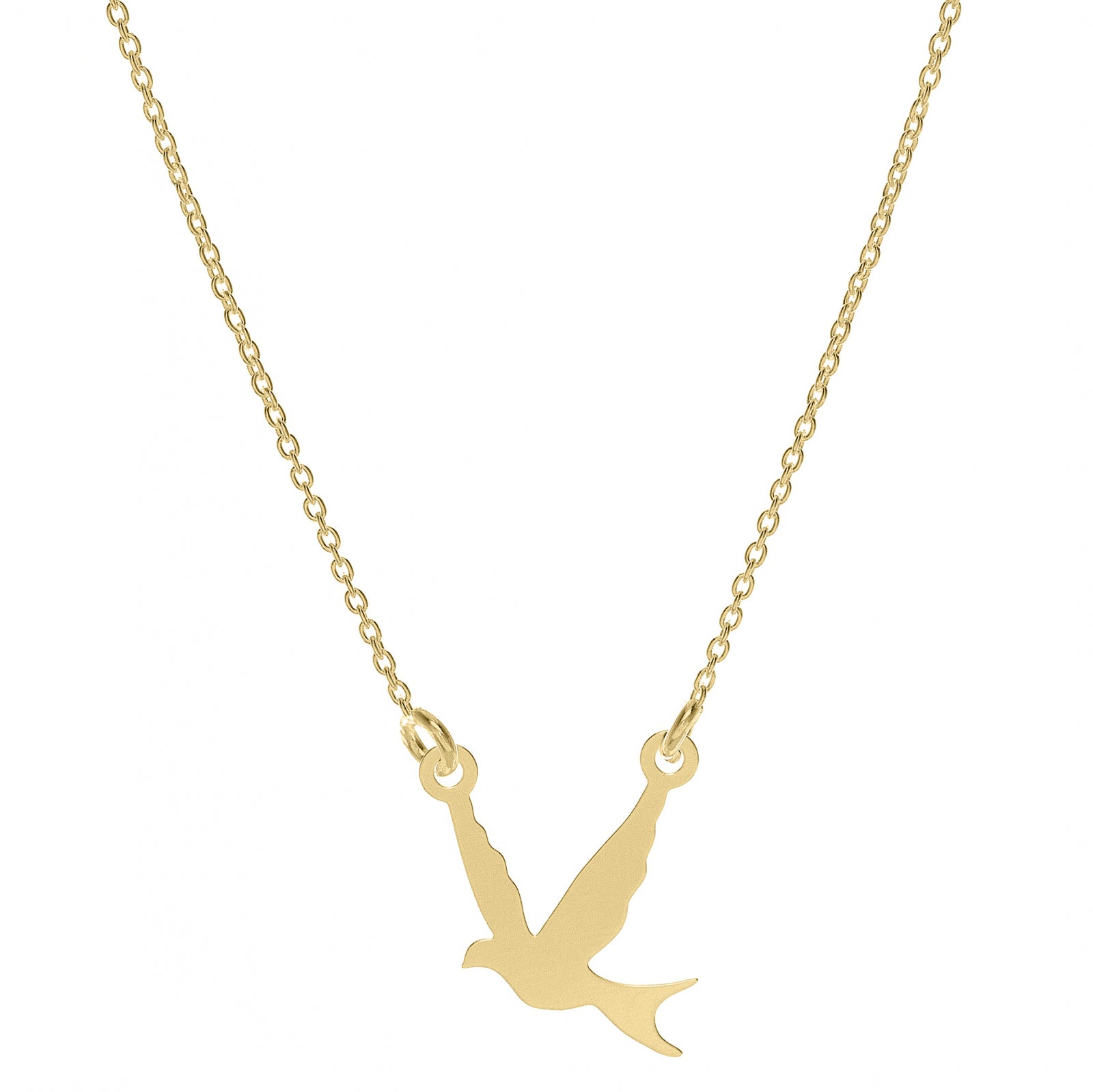 Lănțișor pasăre din argint 925 placat cu aur 18K – bijuterie simbolică a libertății și a grației feminine. Cadoul perfect pentru femei care iubesc finețea și eleganța naturală.