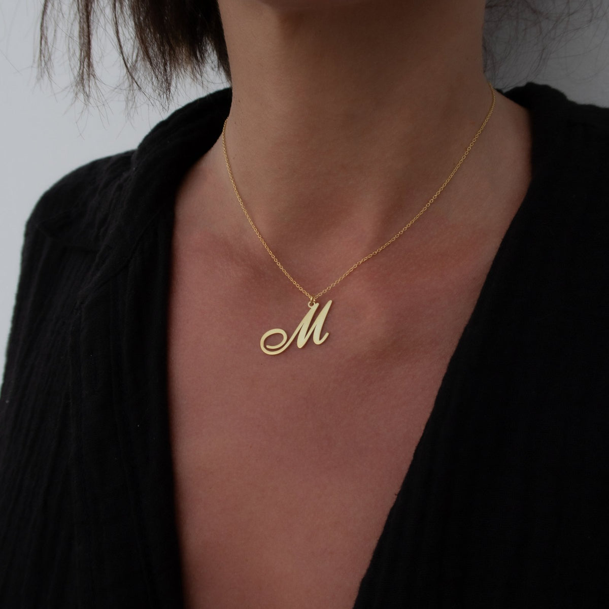 lantisor personalizat initiala argint 925 placat aur 18k maison la stephanie