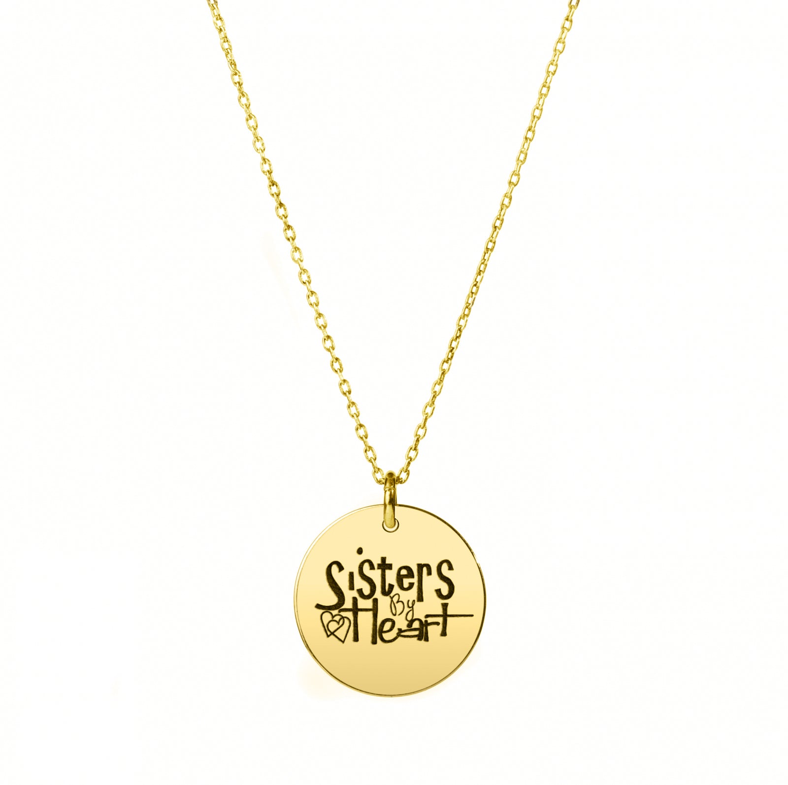 lantisor personalizat medalion 15mm argint placat cu aur Maison La Stephanie gravura text personalizat cadou femei elegant rafinat