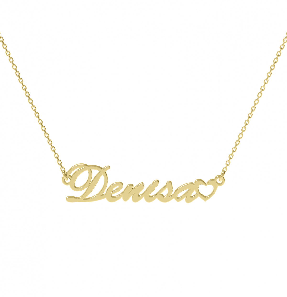 Lănțișor personalizat cu nume și inimioară din argint 925 placat cu aur 18K – bijuterie elegantă Maison La Stéphanie, ideală ca dar de Crăciun, Moș Nicolae, Ziua Copilului sau aniversare. Cadoul perfect pentru iubită, fiică sau prietenă.