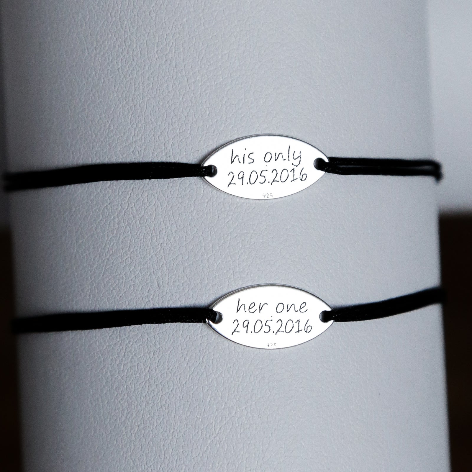 SET 2 BRATARI PERSONALIZATE PLACUTA OVALA 15x7 MM ARGINT 925 bratari personalizate