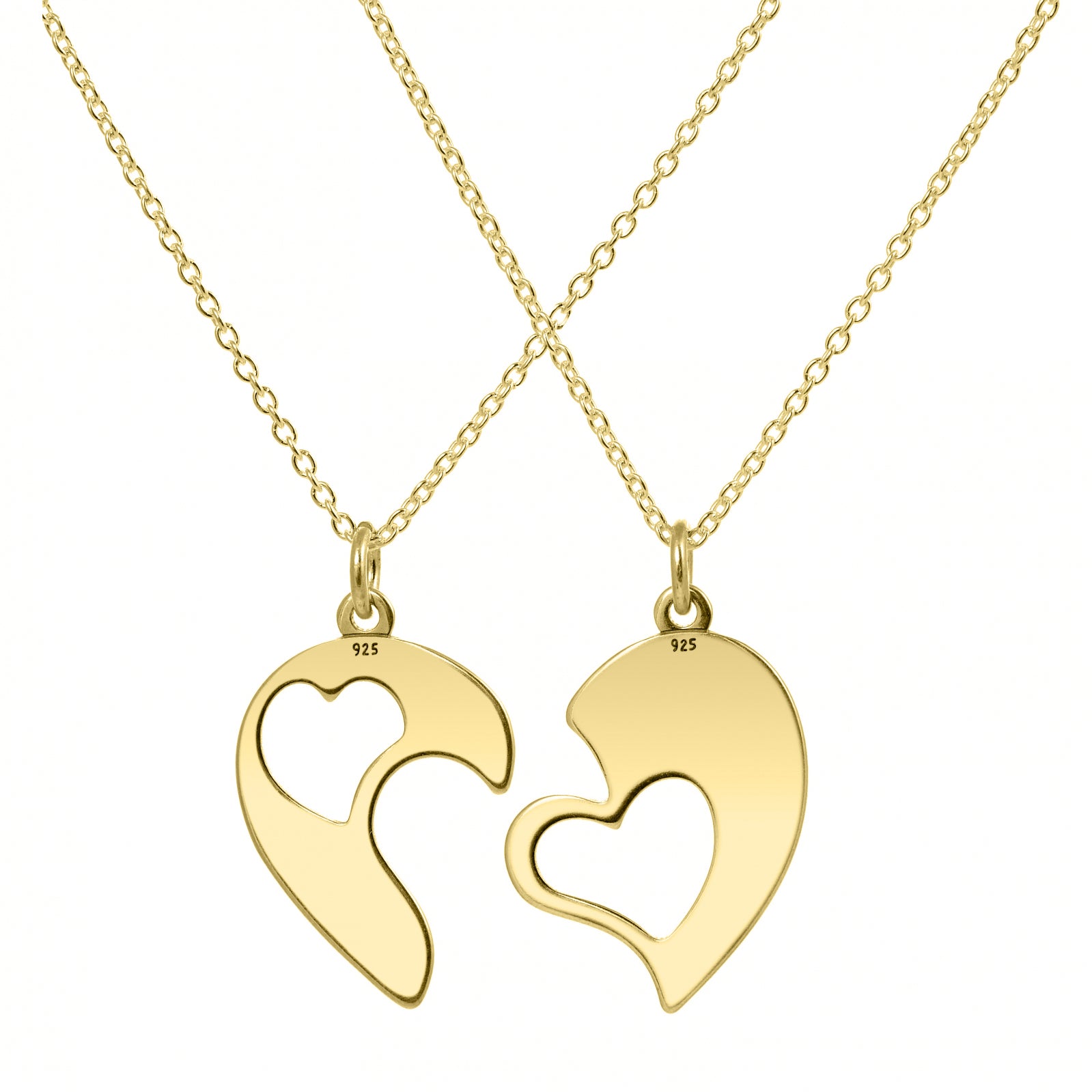 Set lănțișoare „Jumătatea Mea” din argint 925 placat cu aur de 18K – bijuterii pereche pentru cupluri, simbol al iubirii și conexiunii autentice.