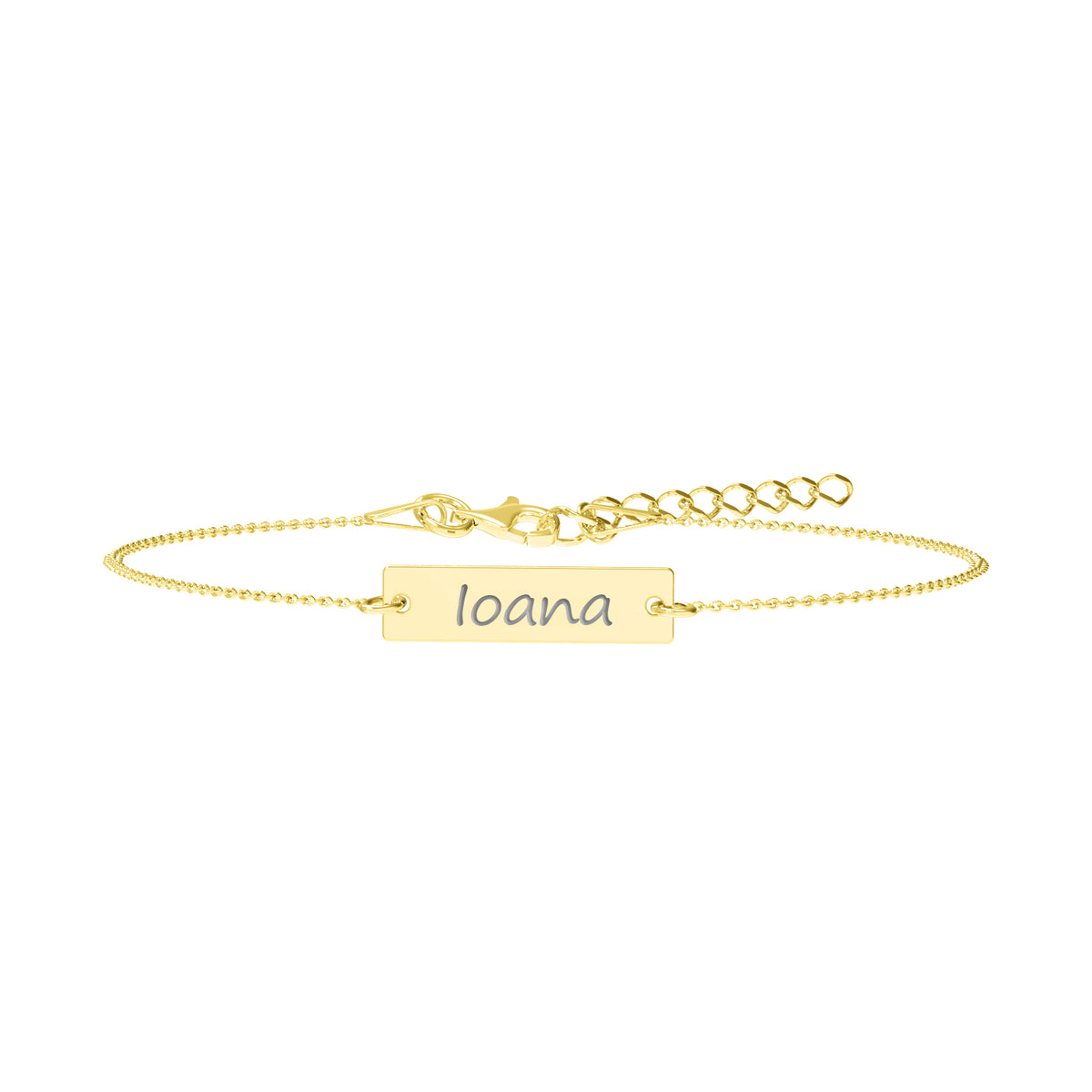 PERSONALIZED PLATED BRACELET 19x5 MM, silver plated with gold