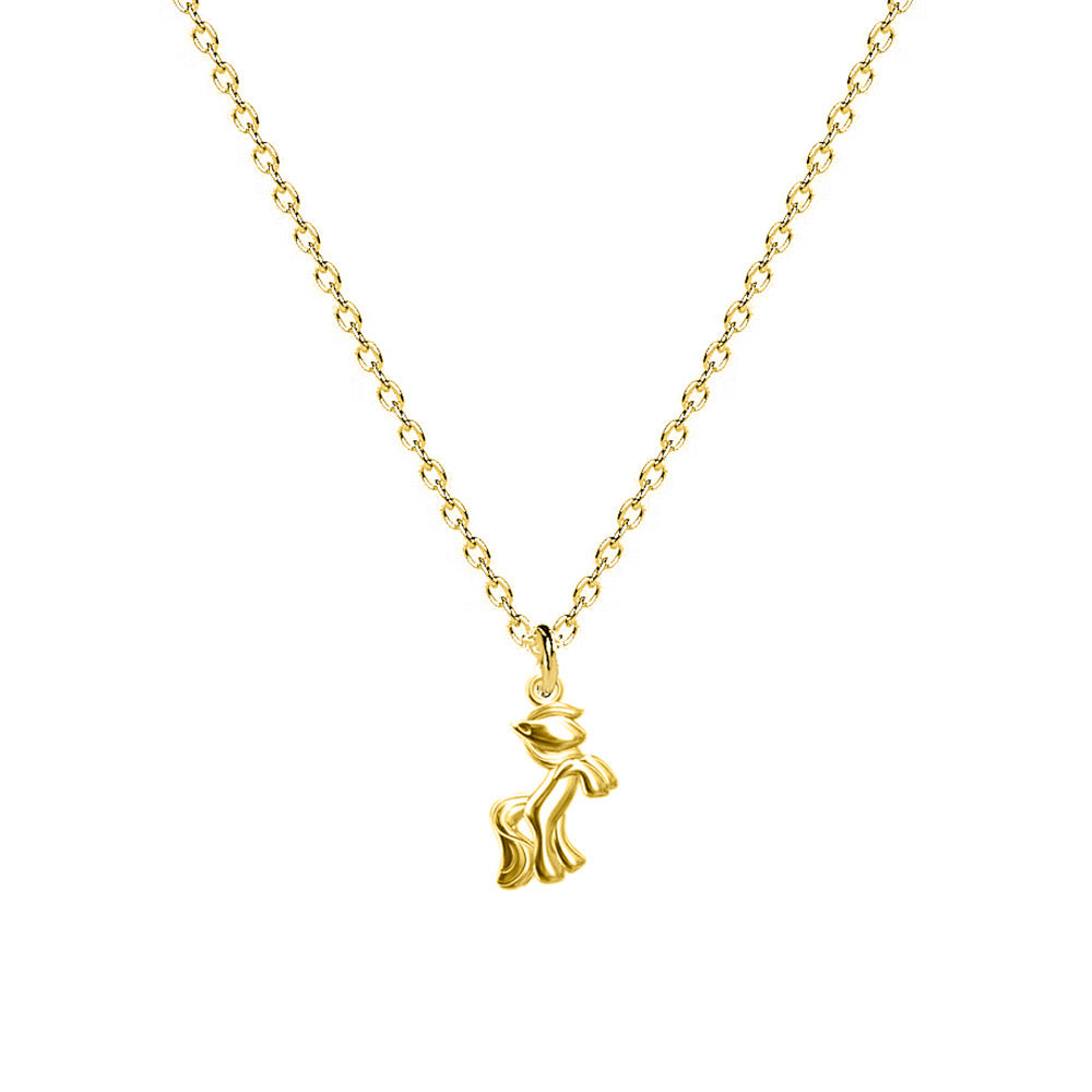 lantisor din argint placat cu aur cu pandantiv in forma de ponei