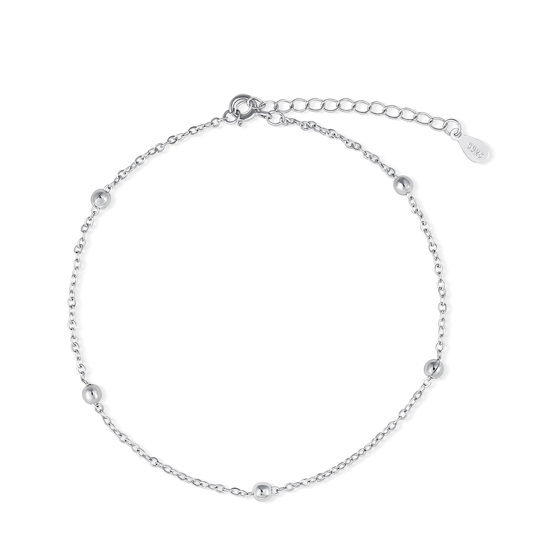 Brățară de picior din argint 925 rodiat cu biluțe, bijuterie delicată de vară și cadou ideal pentru femei, marca Maison La Stéphanie.