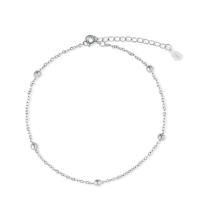 Brățară de picior din argint 925 rodiat cu biluțe, bijuterie delicată de vară și cadou ideal pentru femei, marca Maison La Stéphanie.