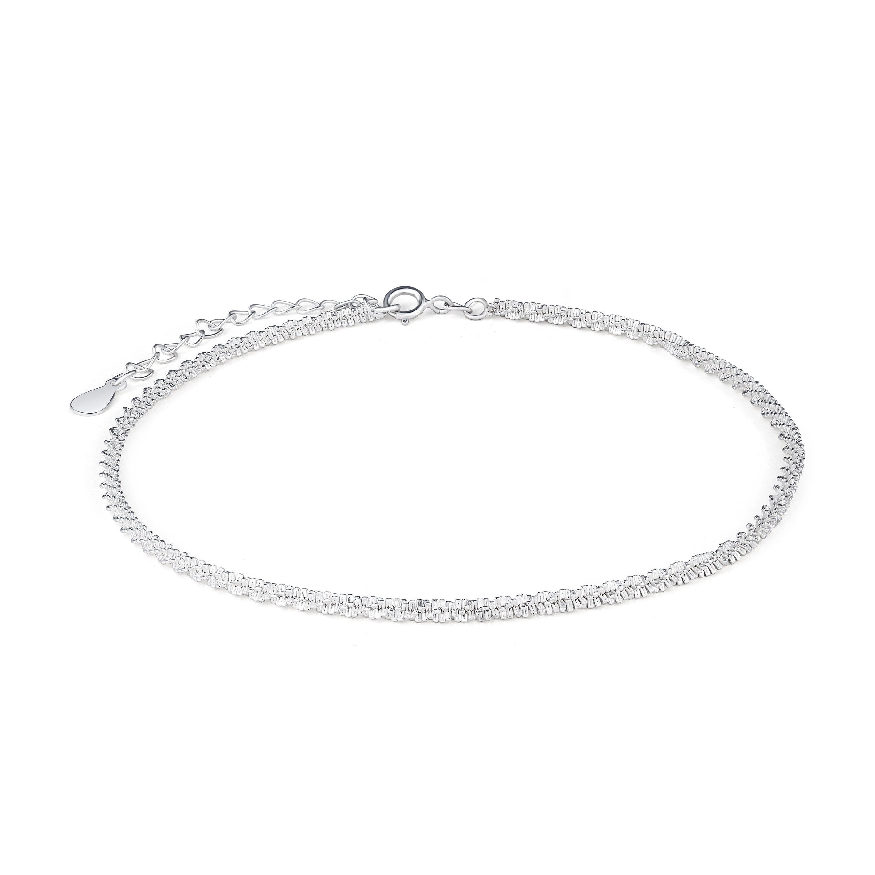 Twisted anklet bracelet, 925 silver