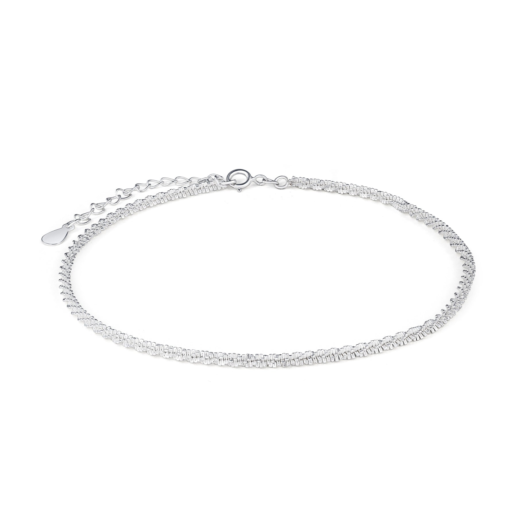 Twisted anklet bracelet, 925 silver