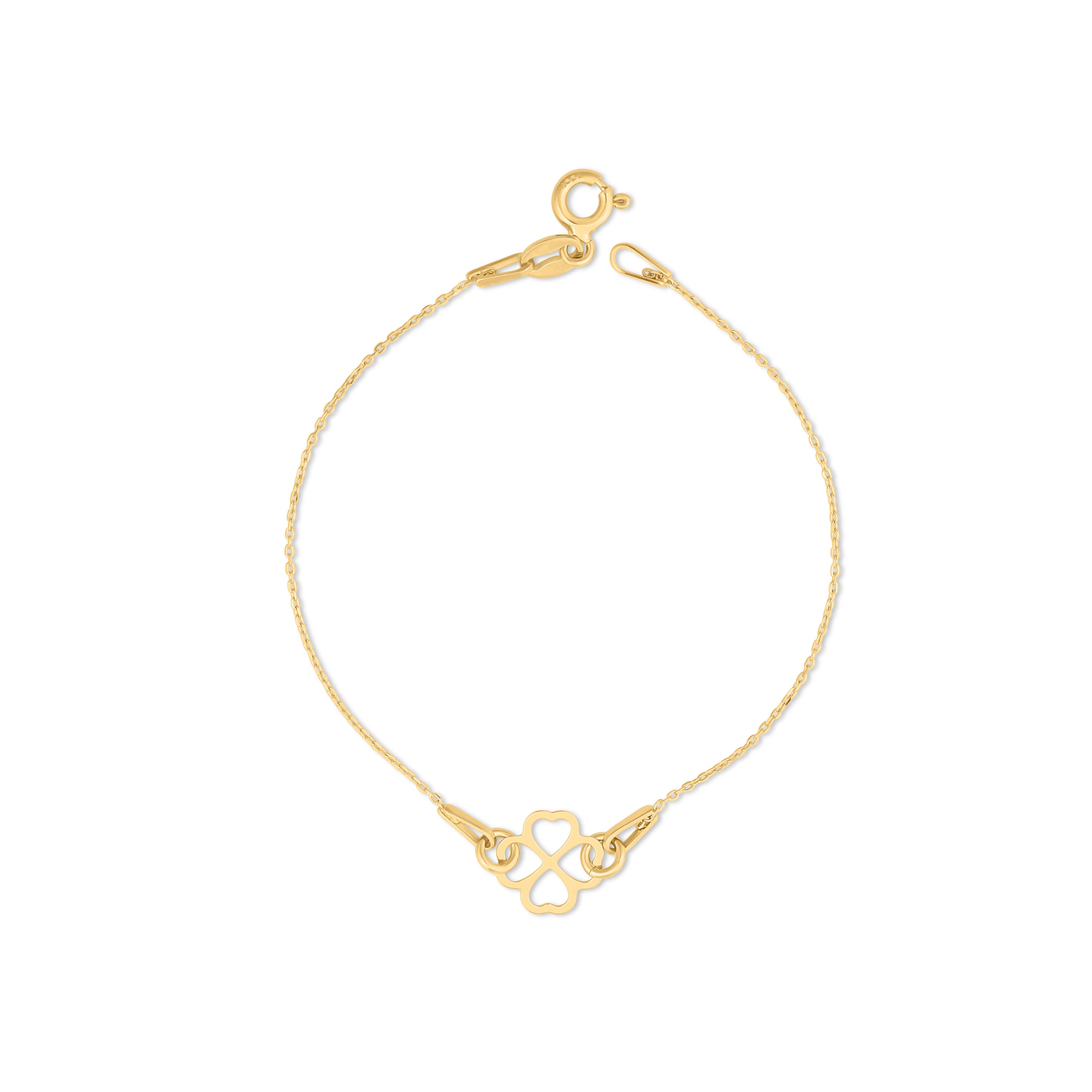 Brățară din aur 14K cu charm trifoi norocos – bijuterie simbolică a norocului și speranței. Perfectă pentru cadou sau purtare zilnică.