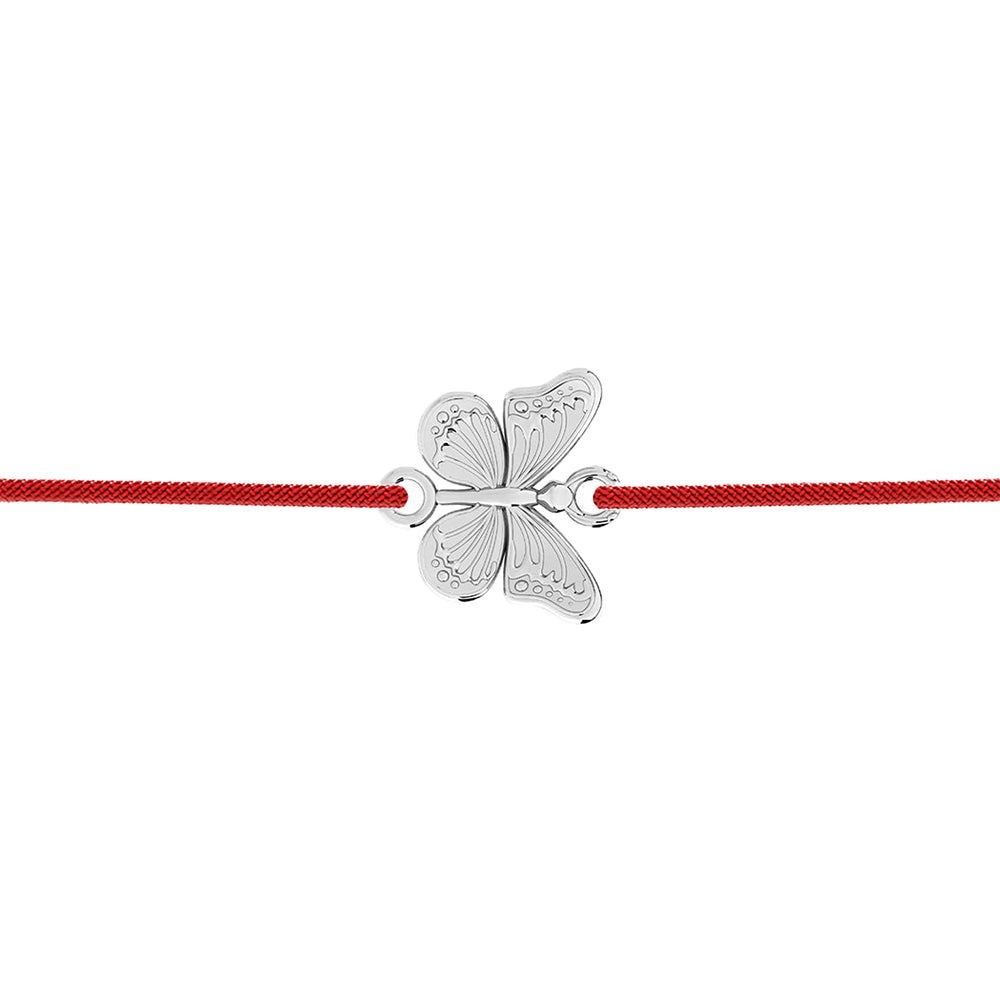 Butterfly bracelet, 925 silver charm with adjustable string