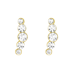 Diamond Romance silver earrings, gold plated