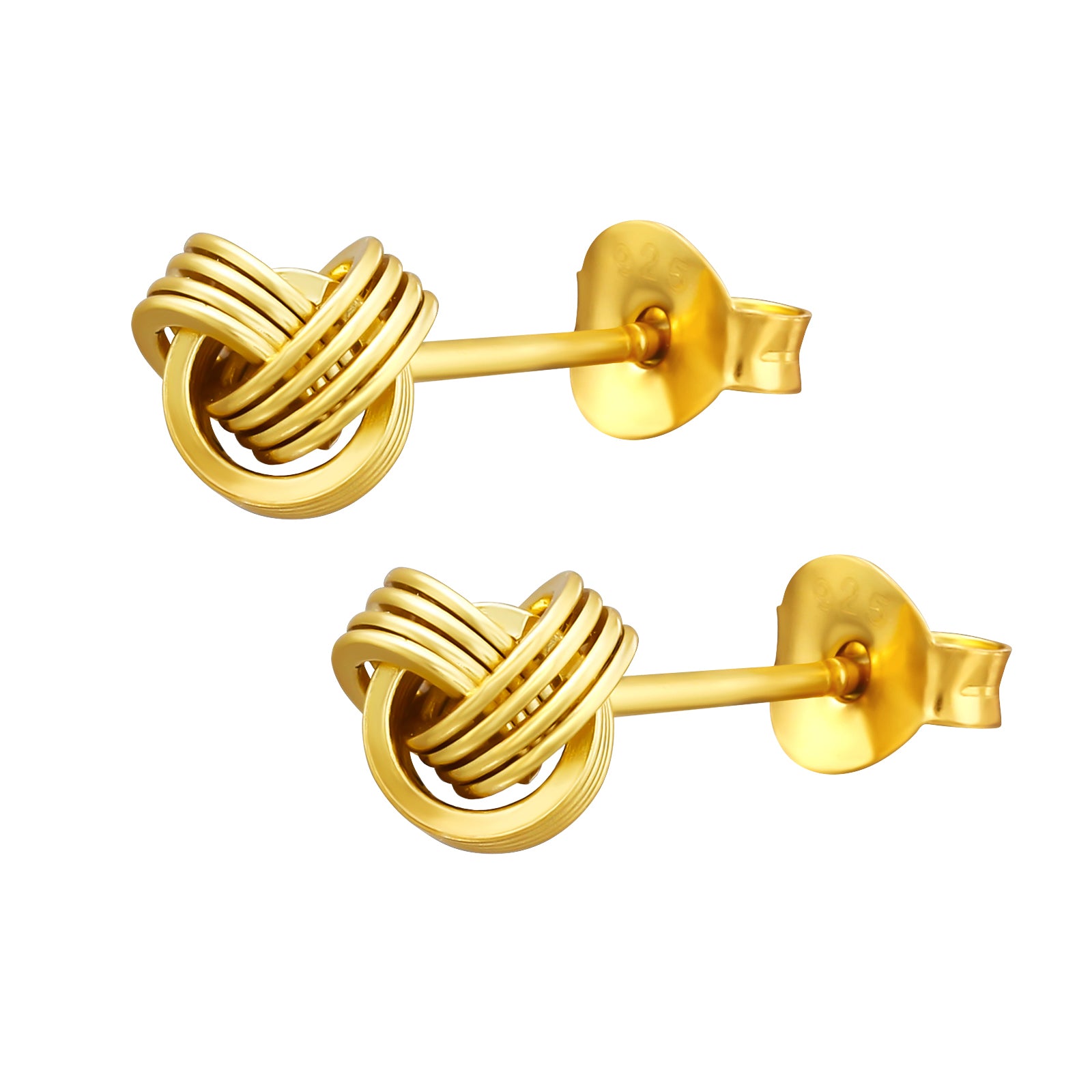 Cercei Eternity din argint 925 placat cu aur 18K – design clasic în formă de nod, simbol al iubirii și eleganței eterne. Maison La Stéphanie.