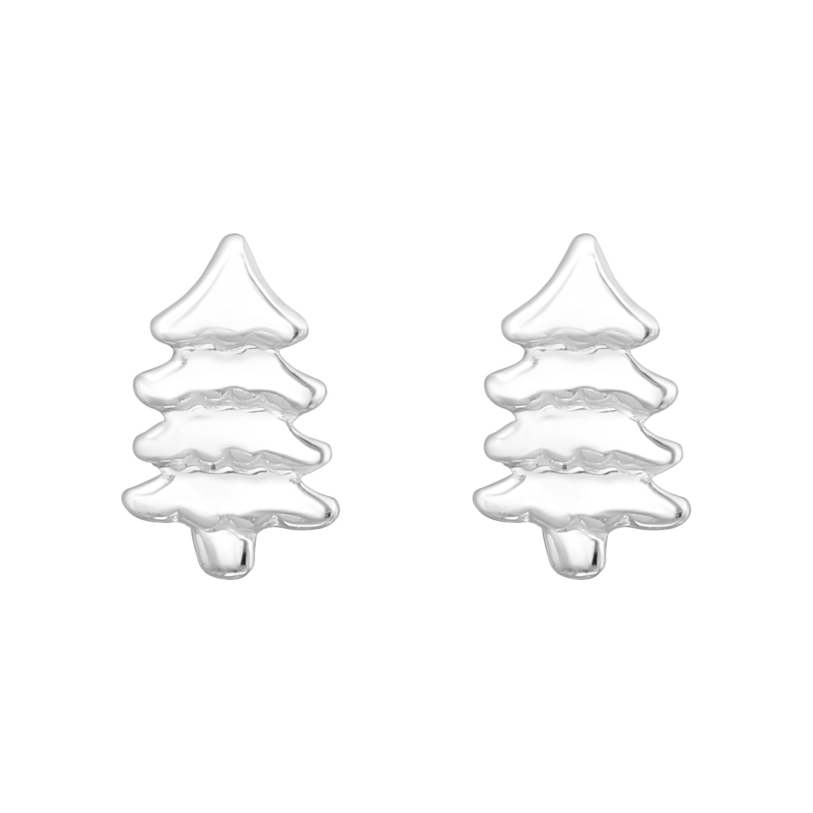 Christmas Tree silver Earrings