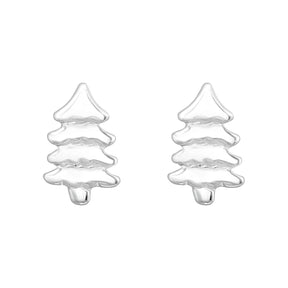 Christmas Tree silver Earrings