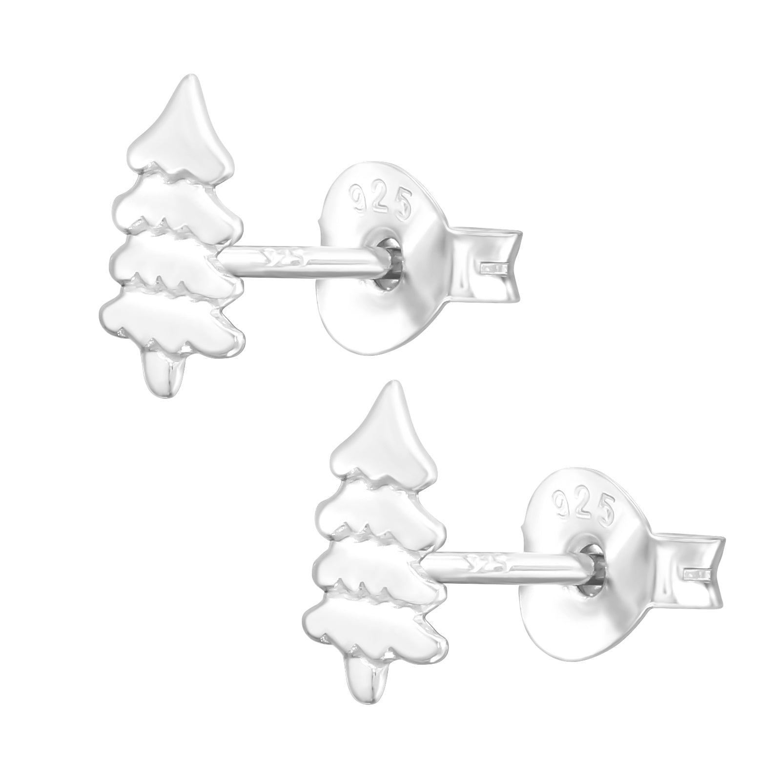 Christmas Tree silver Earrings