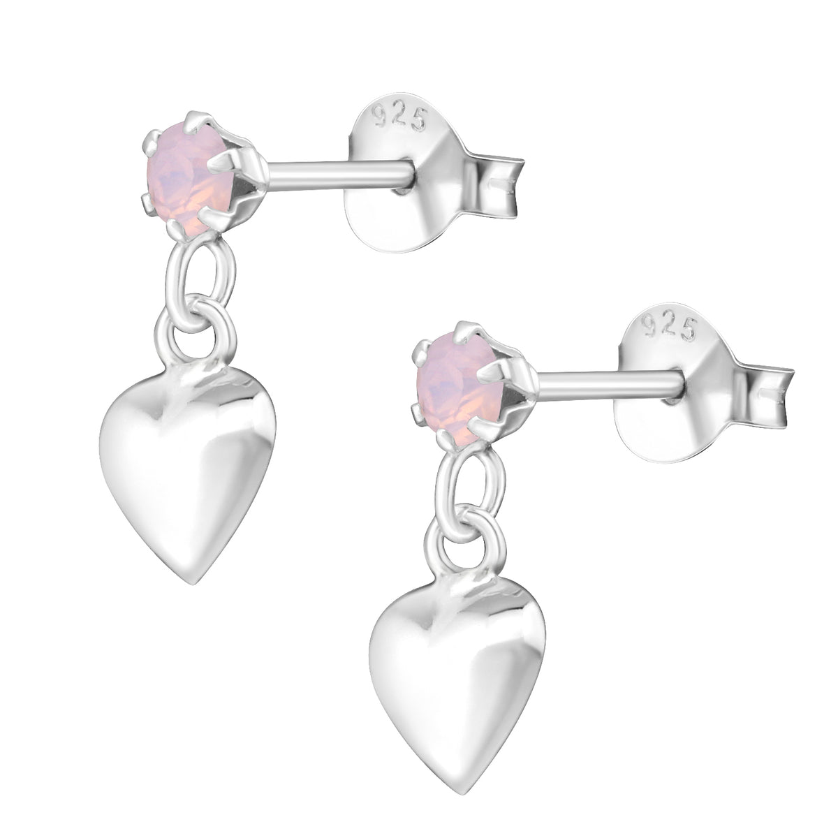 Water Opal Love silver earrings