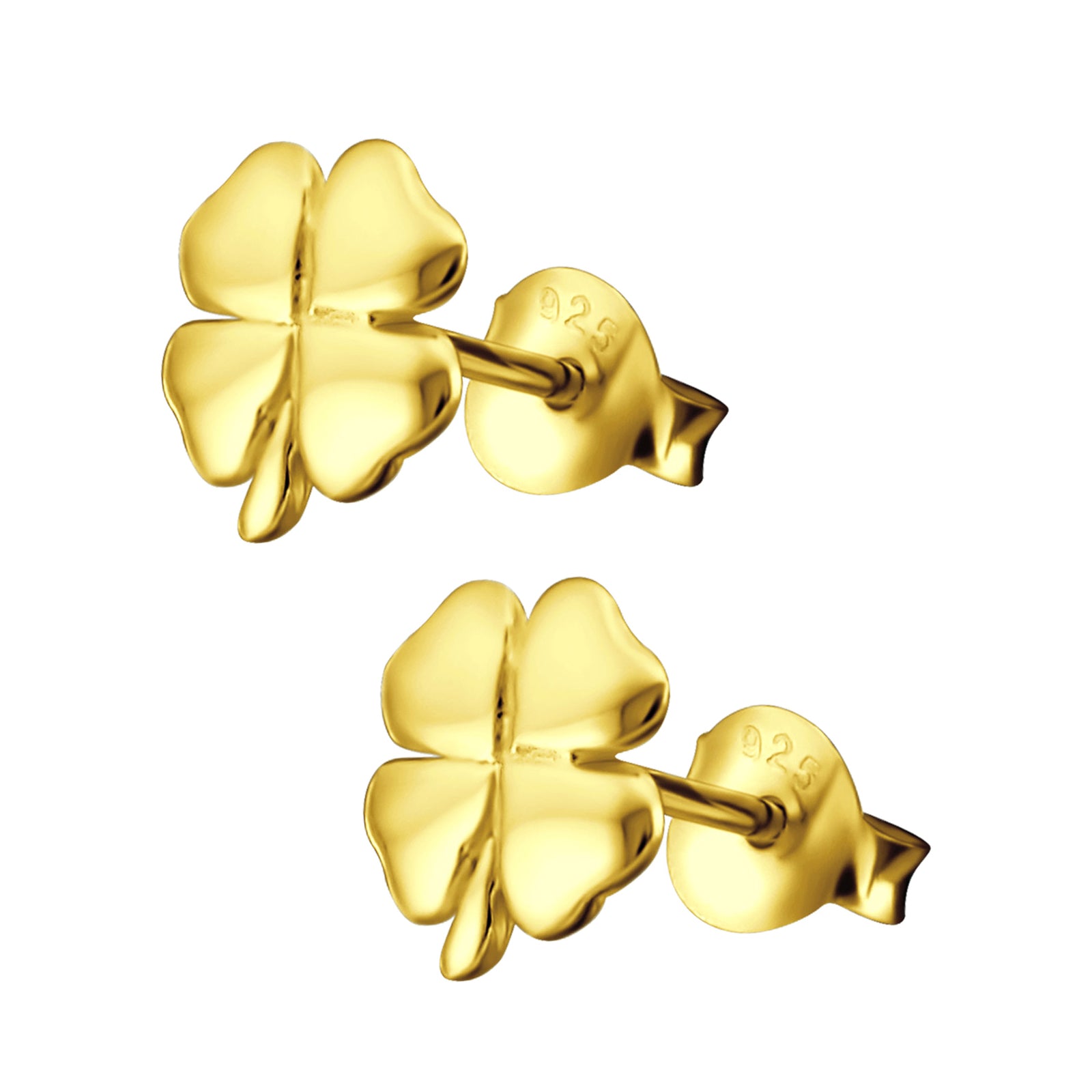 Cercei eleganți Trifoi din argint 925 placat cu aur 14K — bijuterie simbolică Maison La Stéphanie, perfectă pentru cadouri rafinate și mărțișoare de lux.