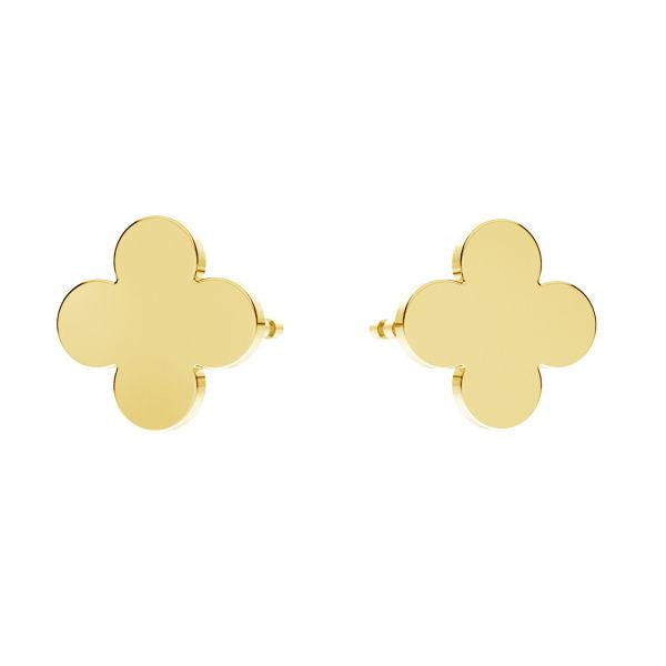 Lucky clover silver earrings, gold plated