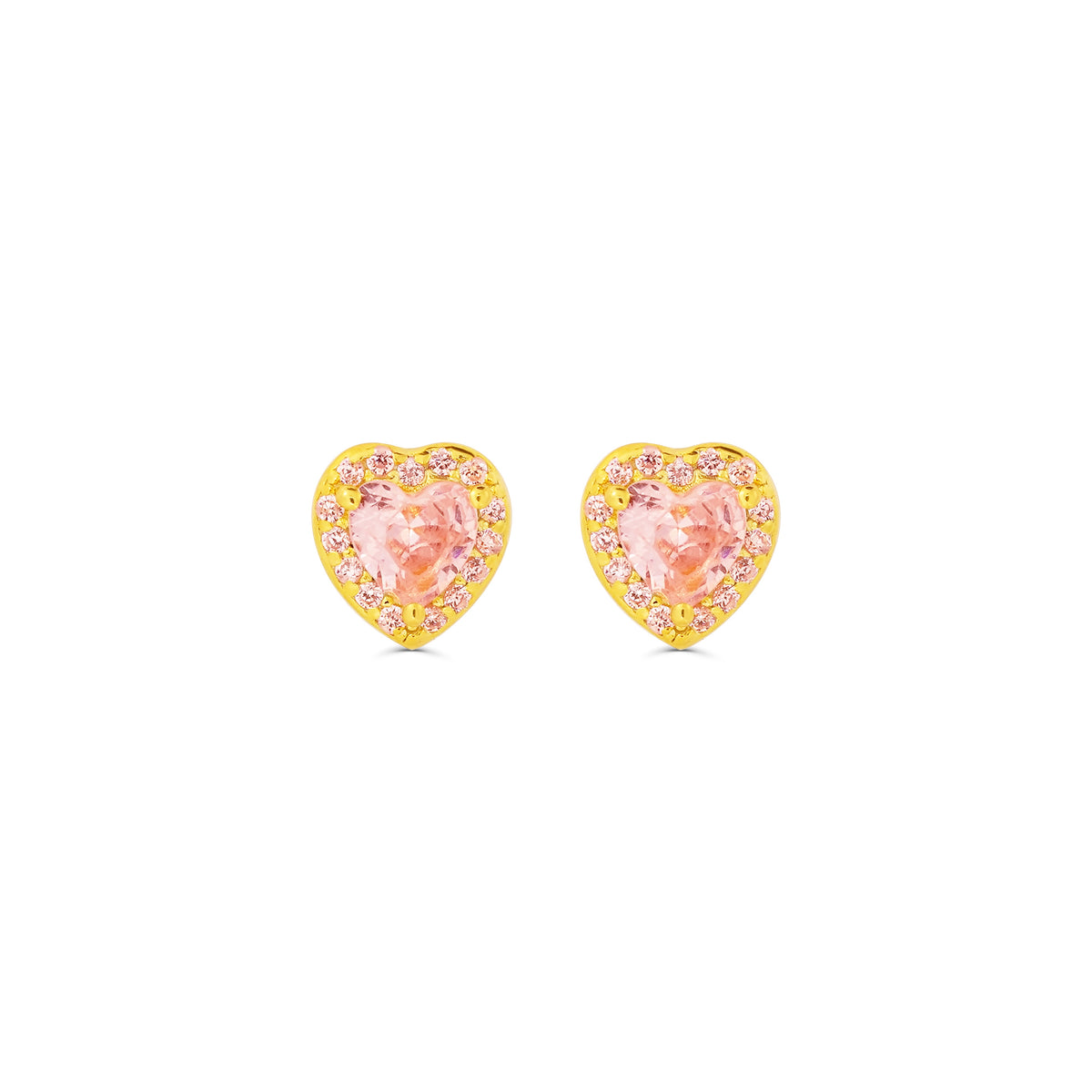 Baby Love Pink gold plated silver earrings