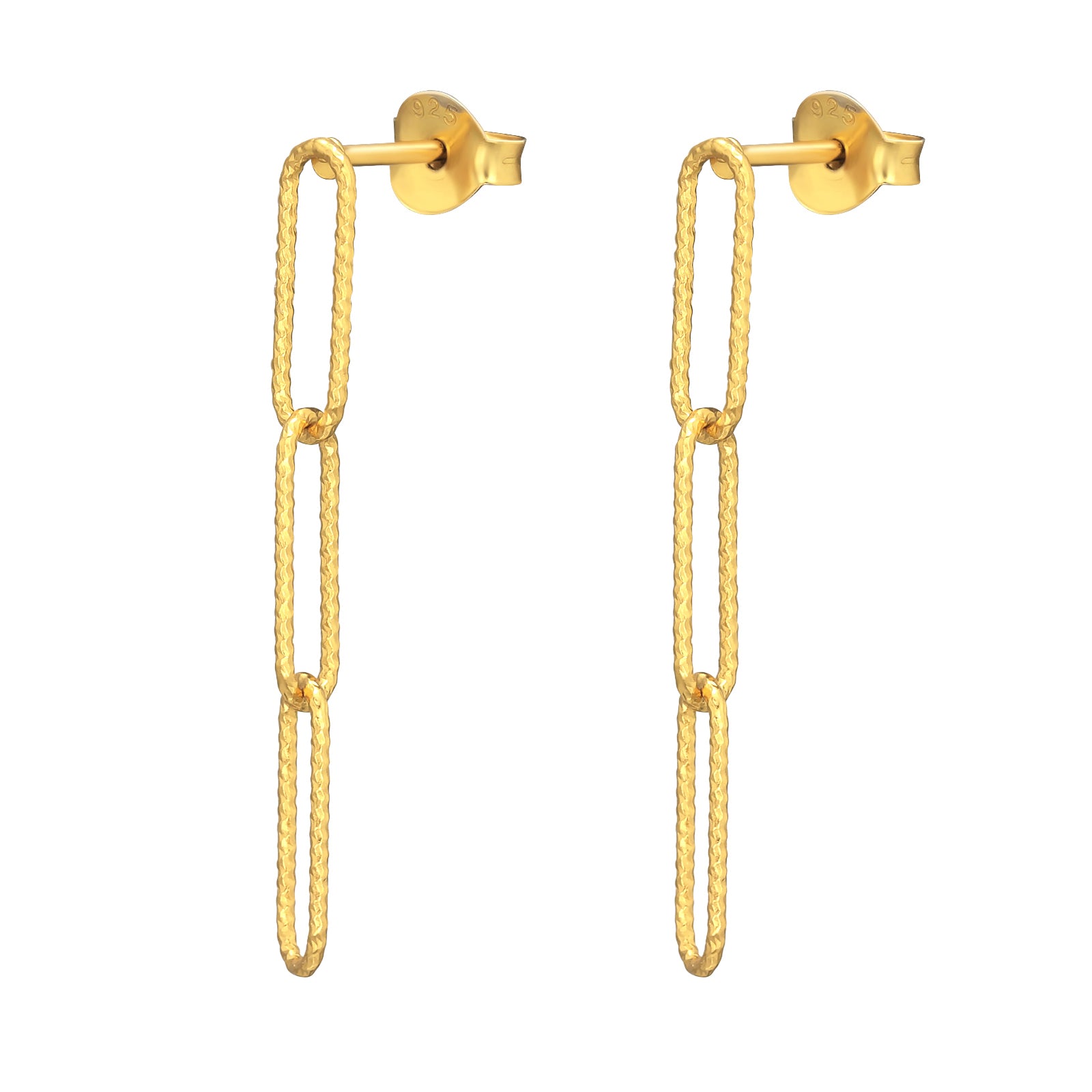 Cercei Chain din argint 925 placat cu aur 18K – bijuterii elegante și minimaliste, perfecte pentru un look sofisticat și rafinat. Maison La Stéphanie.