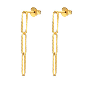 Cercei Chain din argint 925 placat cu aur 18K – bijuterii elegante și minimaliste, perfecte pentru un look sofisticat și rafinat. Maison La Stéphanie.