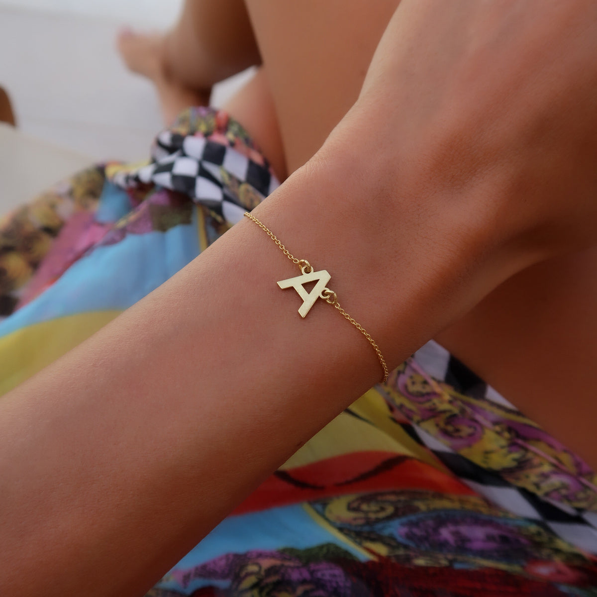 INITIAL BRACELET, GOLD-PLATED SILVER