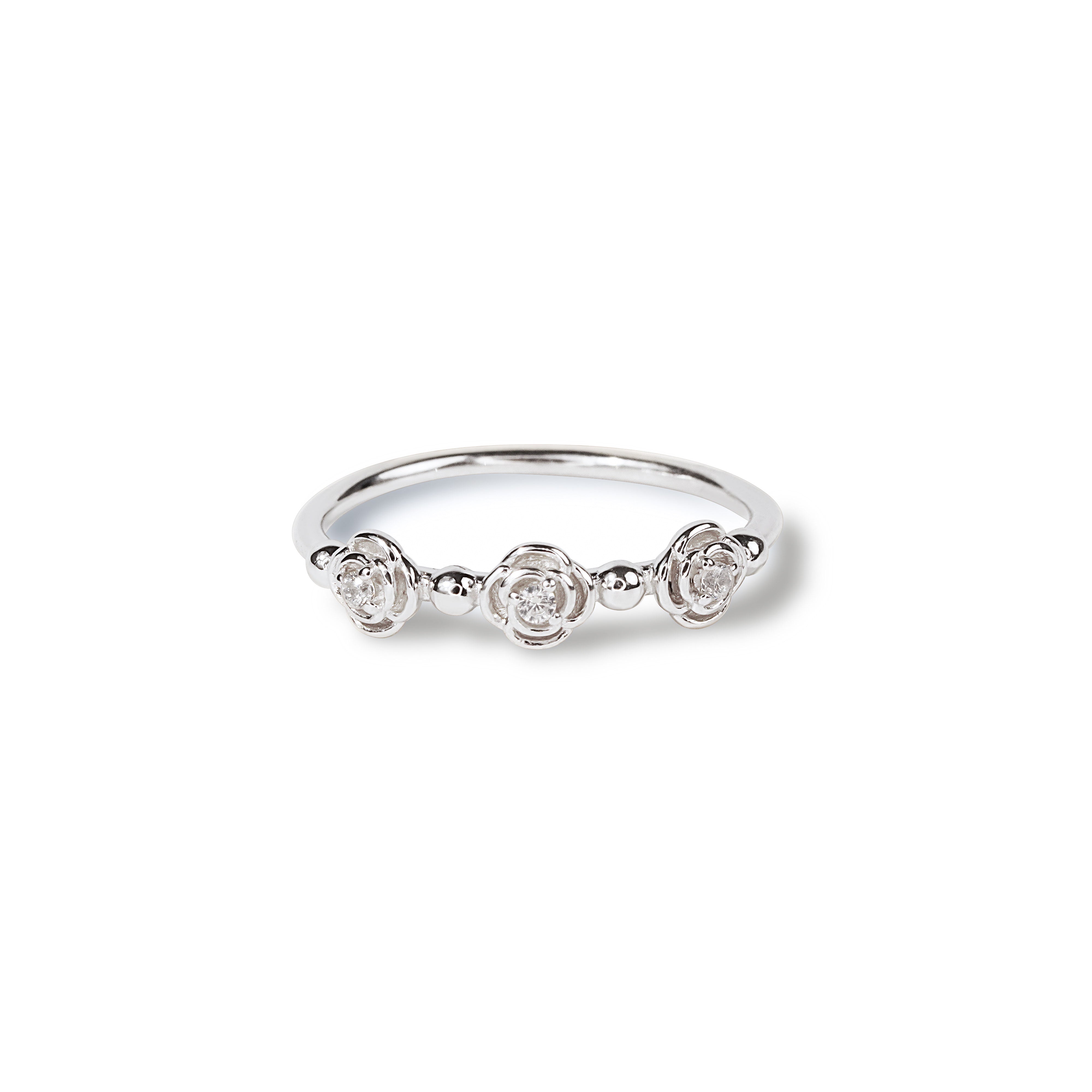 Inel floral elegant din argint 925 cu zirconii. Bijuterie rafinată, inspirată de natură, ideală pentru cadouri feminine. Maison La Stéphanie.