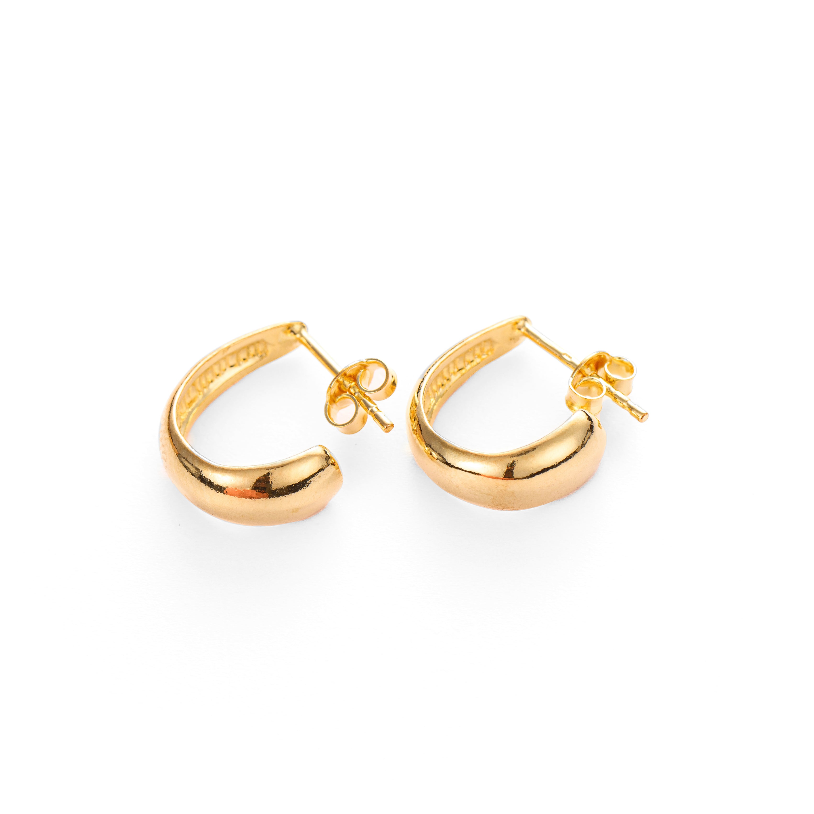 French girl gold plated earrings