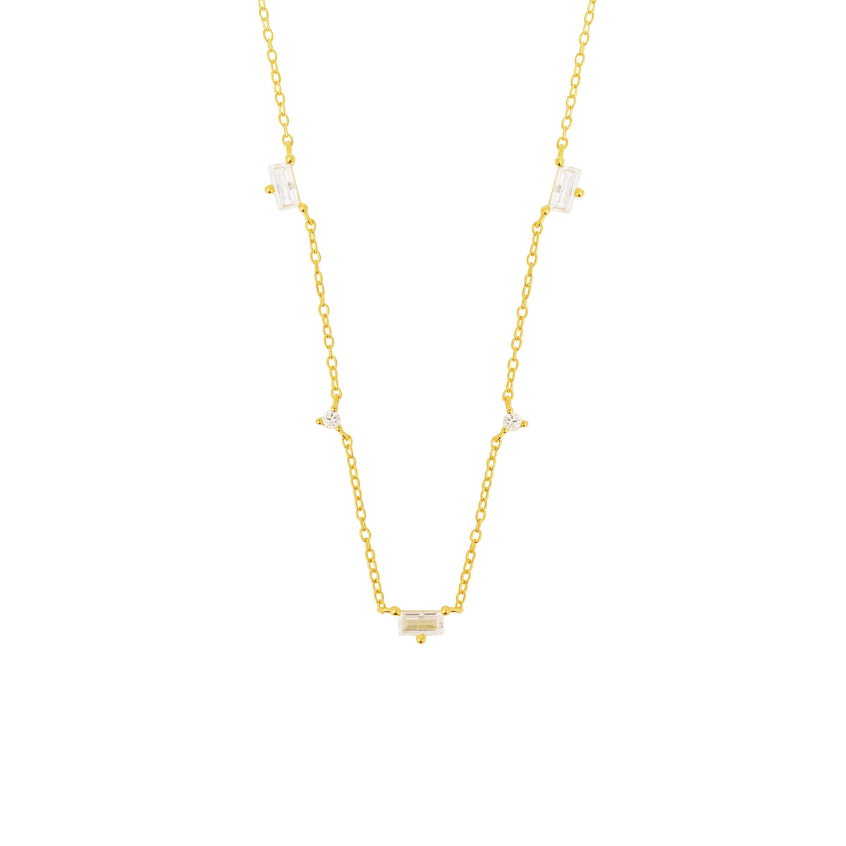 Golden Crystal Charm Necklace