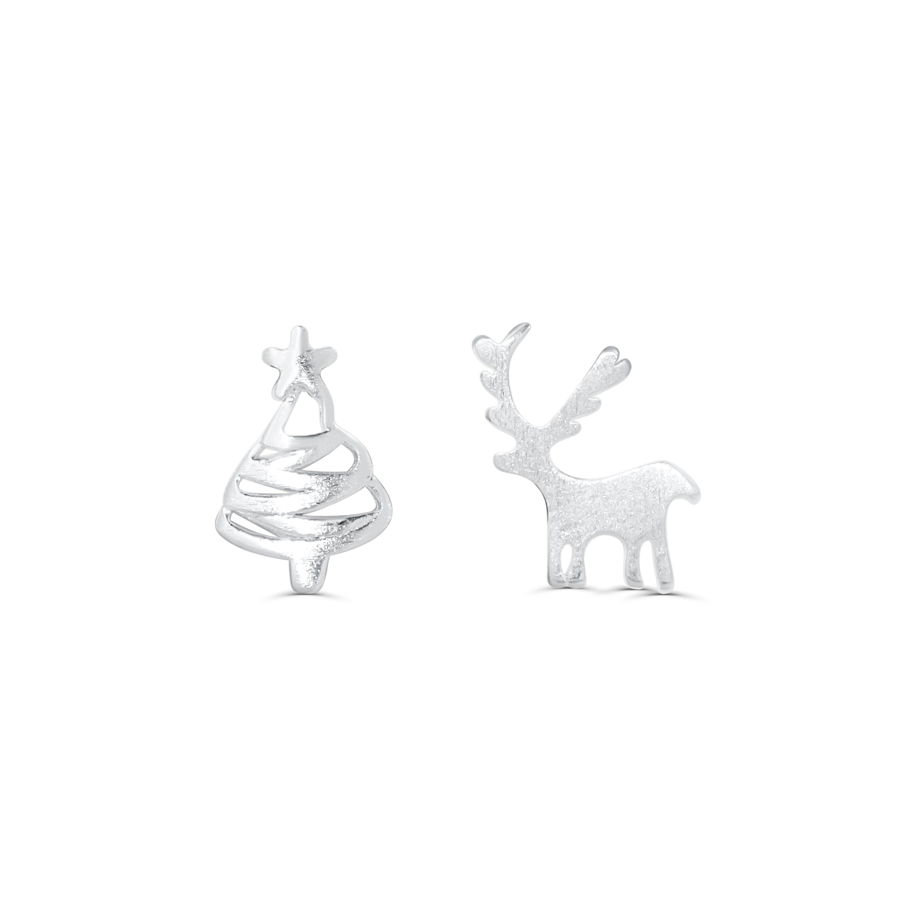 Sweet Christmas silver earrings