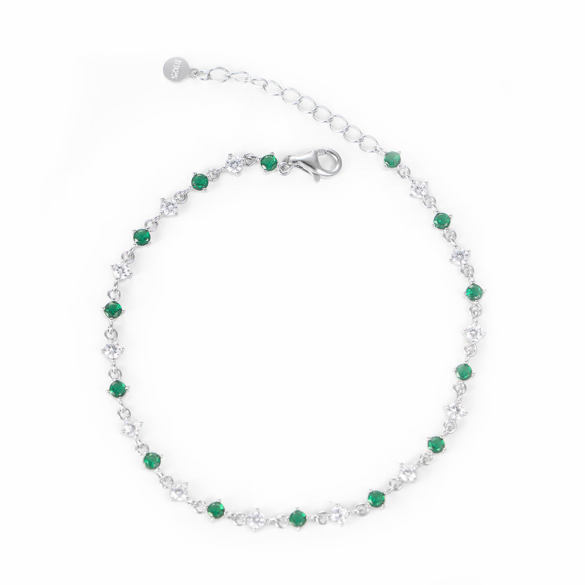 Inherited Green Crystal Bracelet, 925 sterling silver bratara swarovski > bratara argint > bratara cu piatra > cadouri pentu ea > cadouri fete > cadouri cupluri > cadou fata > cadouri de vara > cadouri bestfriend > cadouri mama > idei de cadouri Maison la Stephanie   