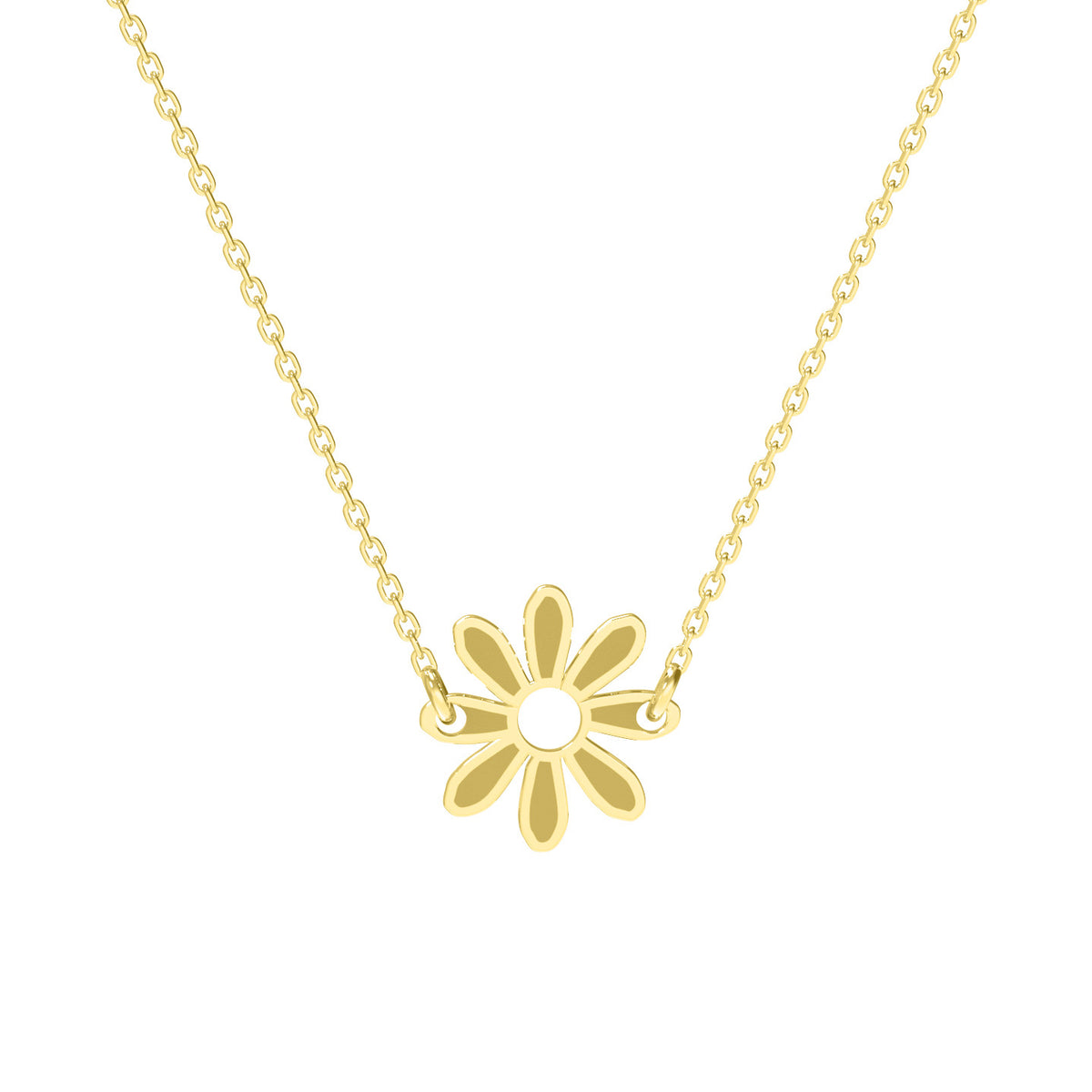 Little Flower Necklace, 18k gold plated silver