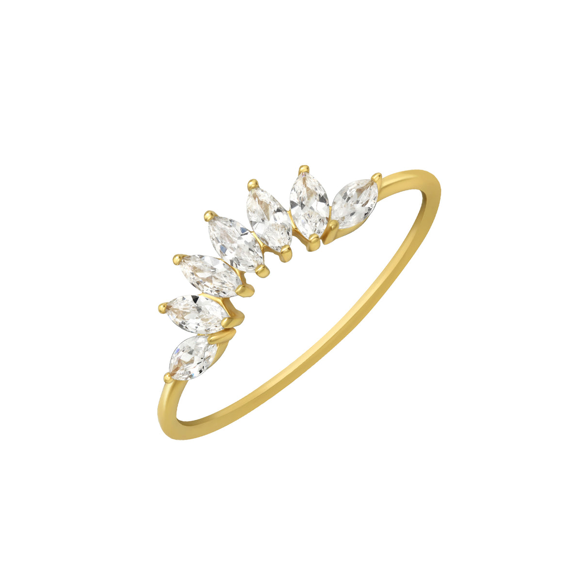 Lady Silver Ring, gold plated