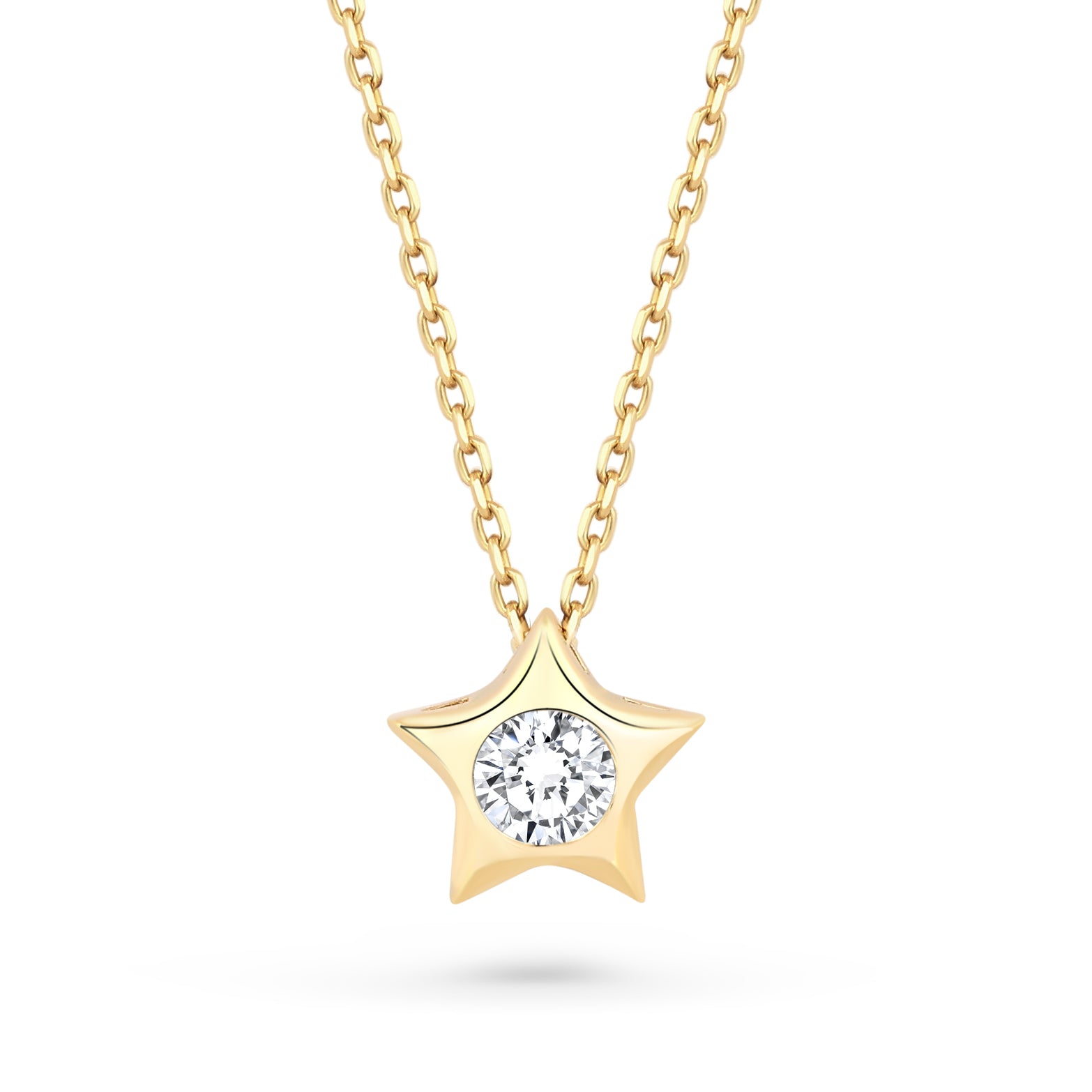 lant aur 14K cu steluta si piatra zirconiu