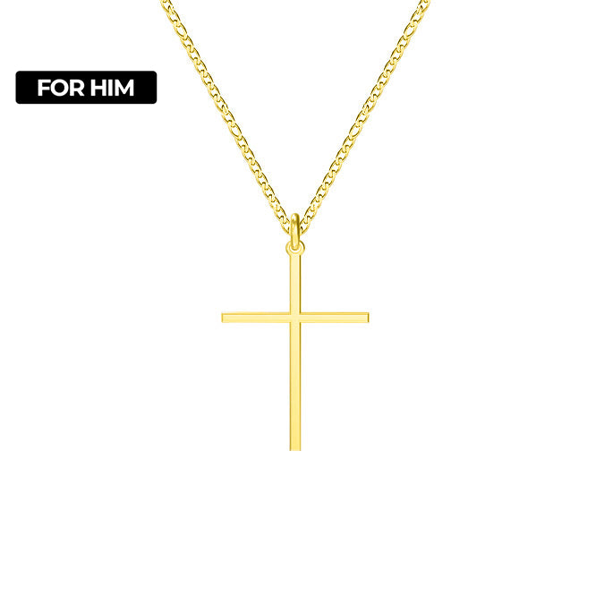  Silver Cross Pendant MEN NECKLACE- for him, gold plated