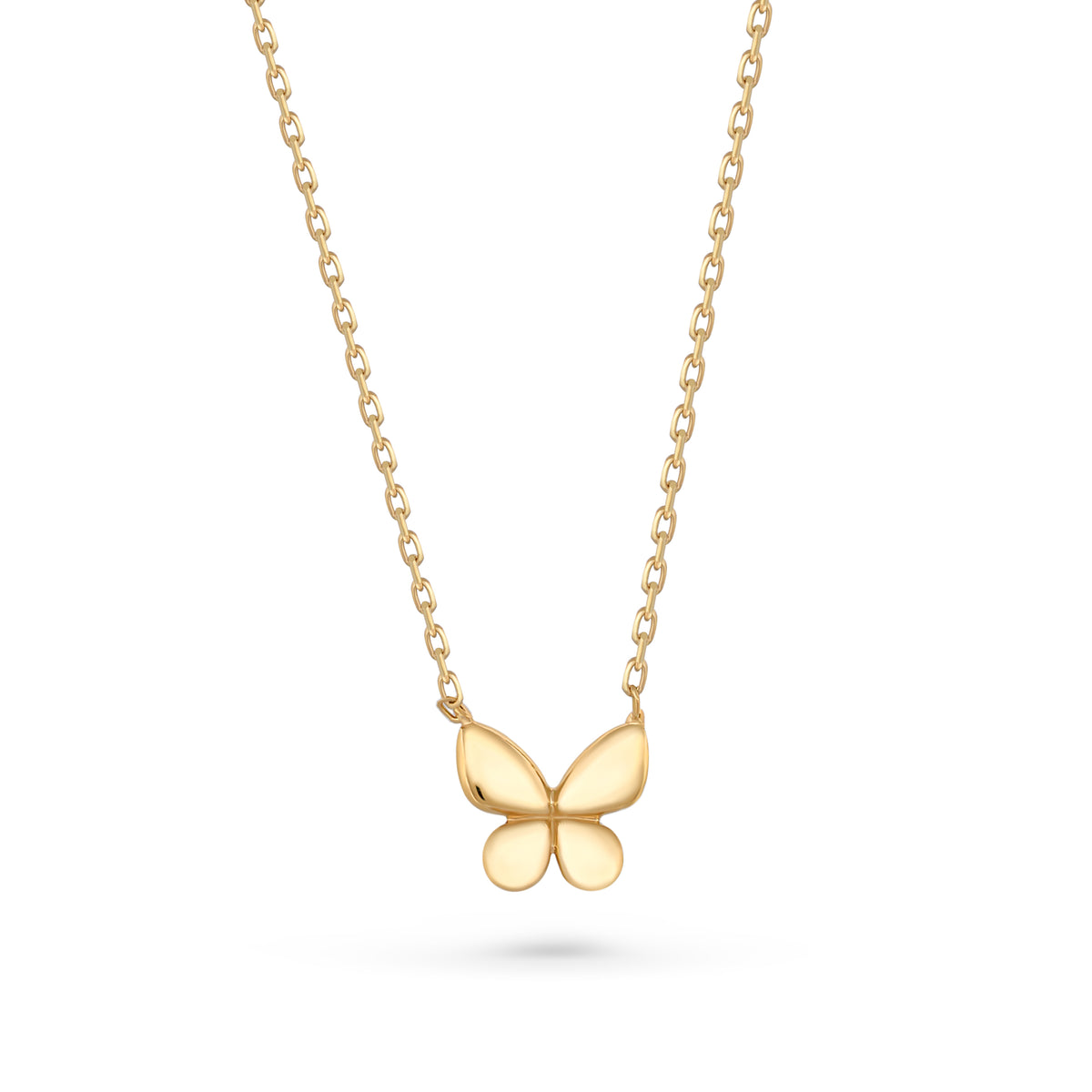 lantisor aur galben 14K cu fluture mat