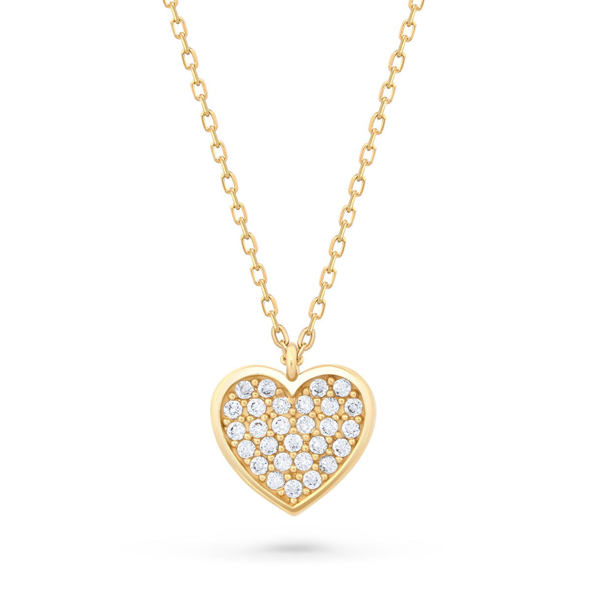 lantisor aur 14k pandantiv inima cu zirconii sclipitoare stralucire fina