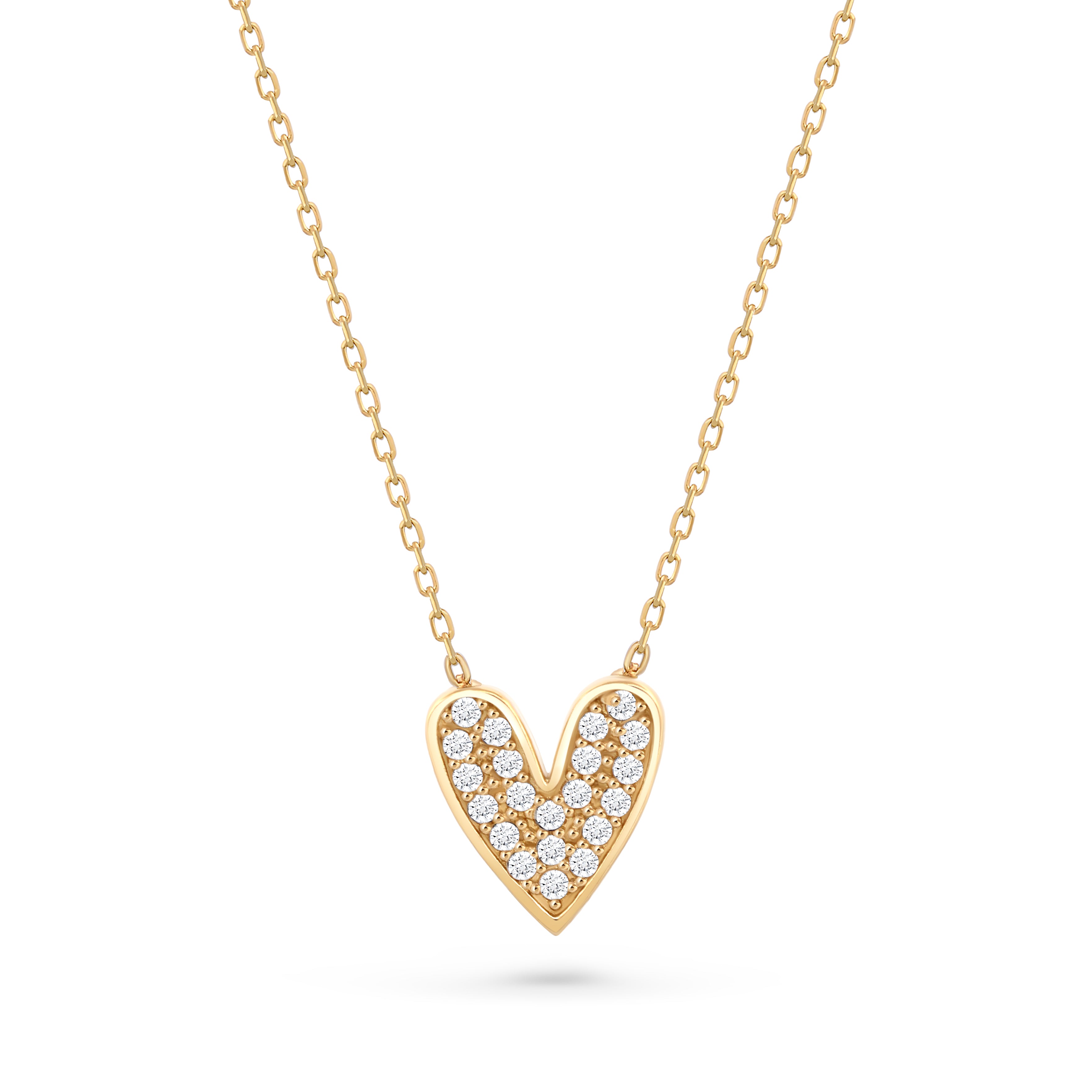 lantisor aur galben 14K cu inima texturata brand maison stephanie