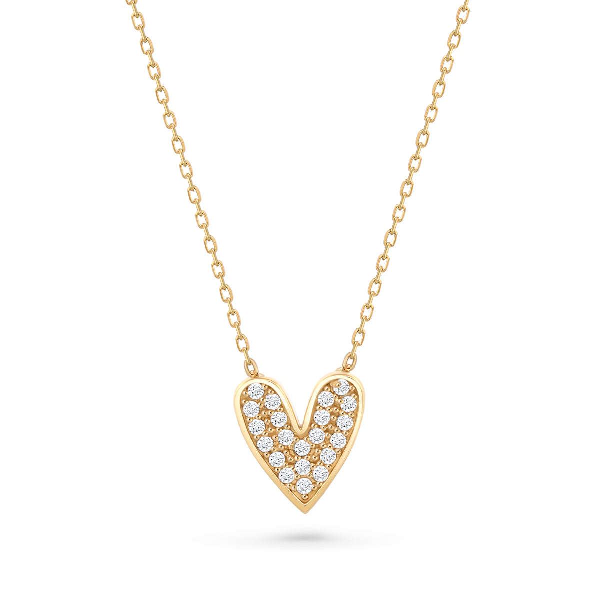 lantisor aur galben 14K cu inima texturata brand maison stephanie