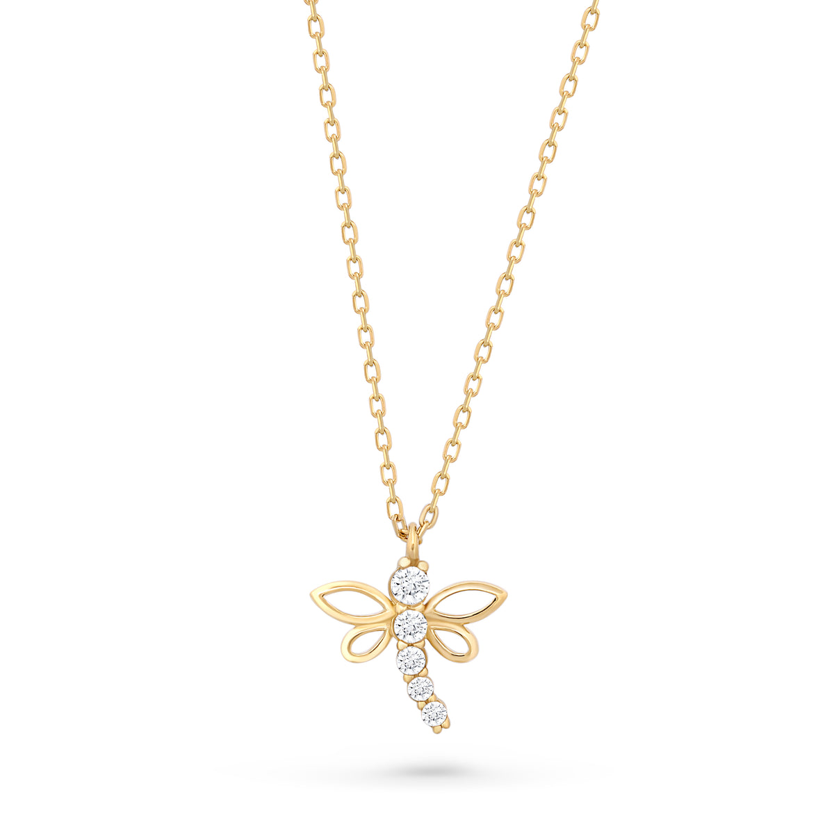 lantisor aur galben 14K cu libelula brand maison stephanie