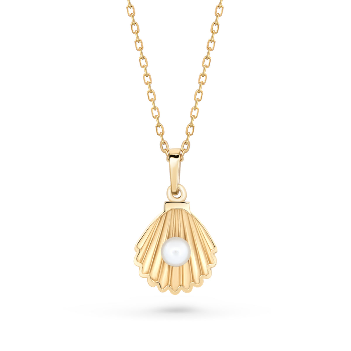 lantisor aur 14k pandantiv scoica perla naturala ocean vibe