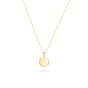 Lănțișor personalizat din aur 8K cu medalion gravabil de 10 mm – bijuterie elegantă și unică, cadou ideal Maison La Stéphanie.