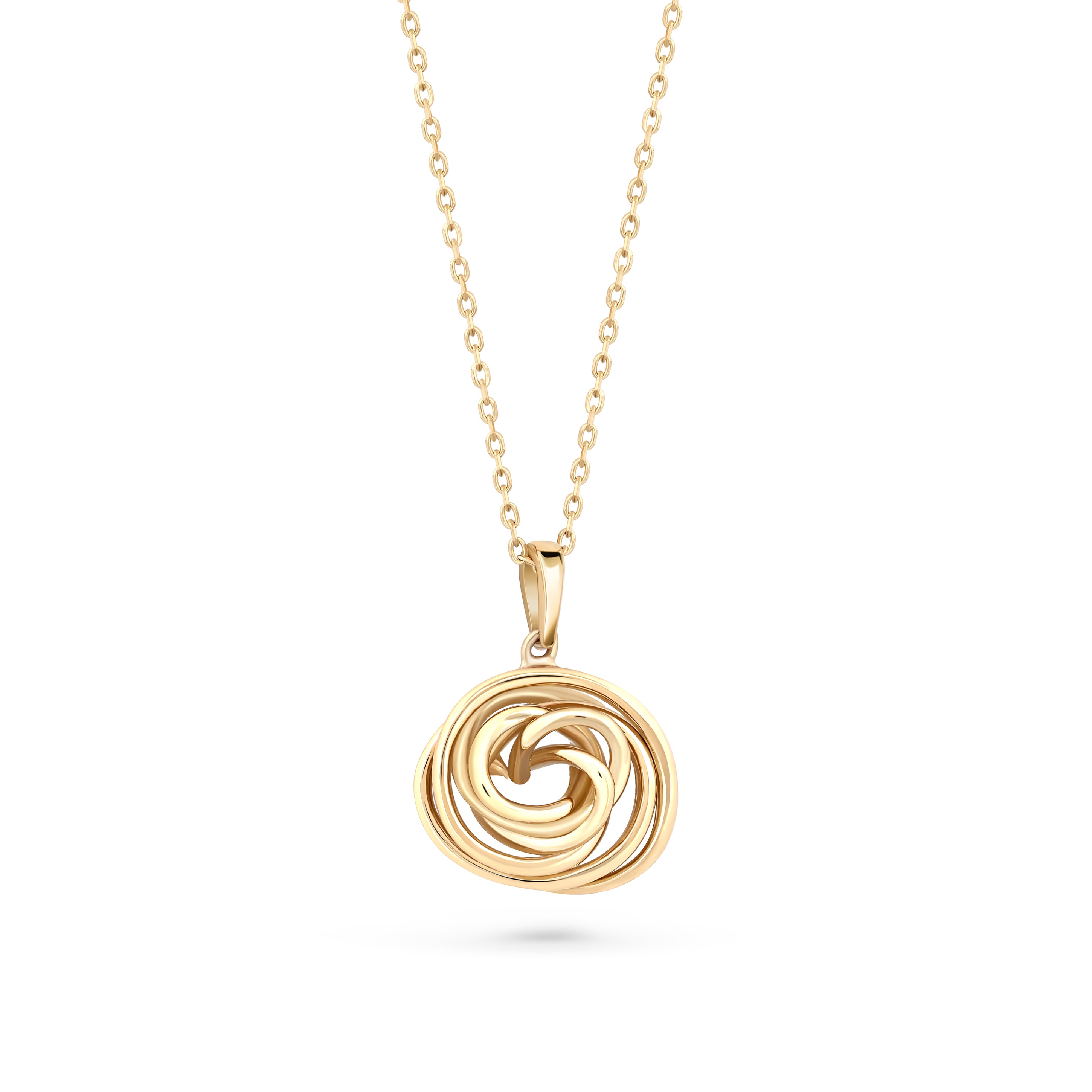 lantisor minimalist din aur 14K cu pandantiv în formă de infinit perfect curbat cu margini fine si delicate