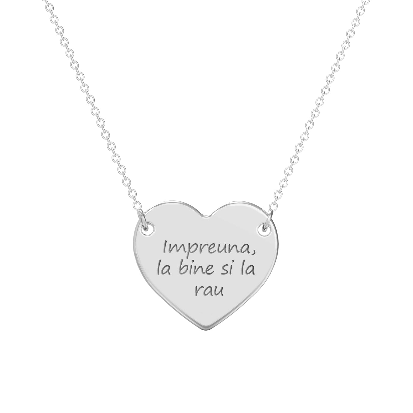 lantisor argint cu inimioara personalizabila cu mesajul propriu