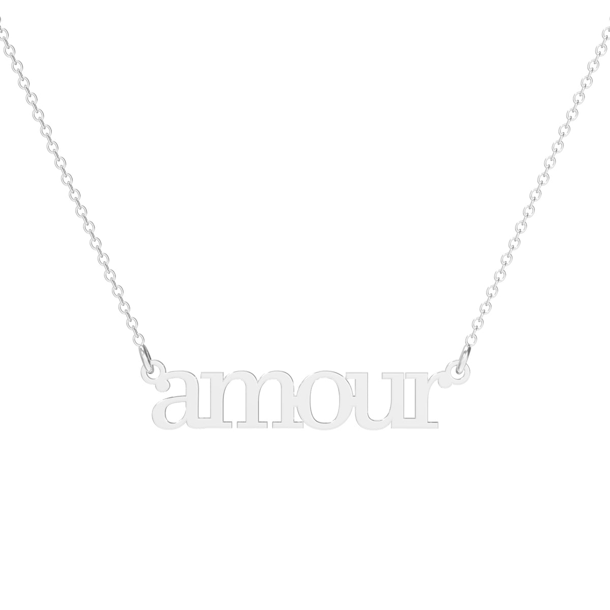 lantisor din argint cu scris amour