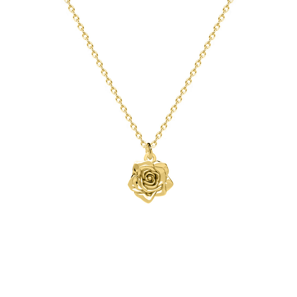 Fleur de l'amour silver necklace, gold plated
